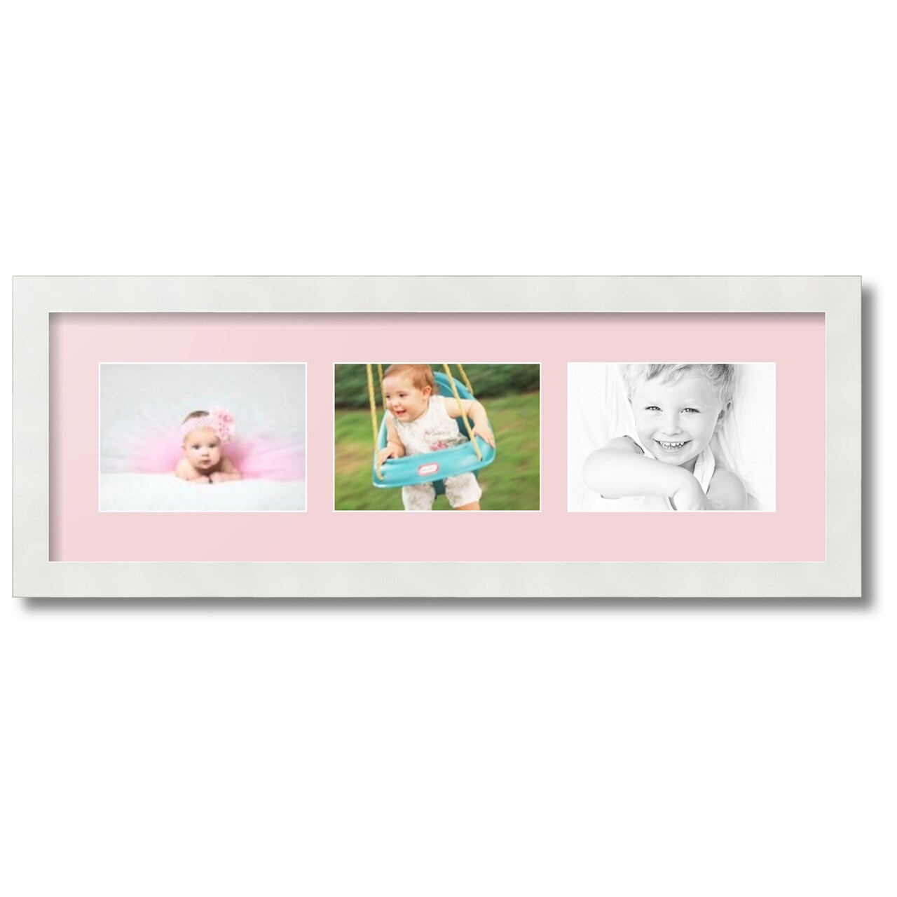 ArtToFrames Collage Photo Picture Frame with 3 - 5x7 inch Openings, Framed in White with Over 62 Mat Color Options and Plexi Glass (CSM-3966-2135)